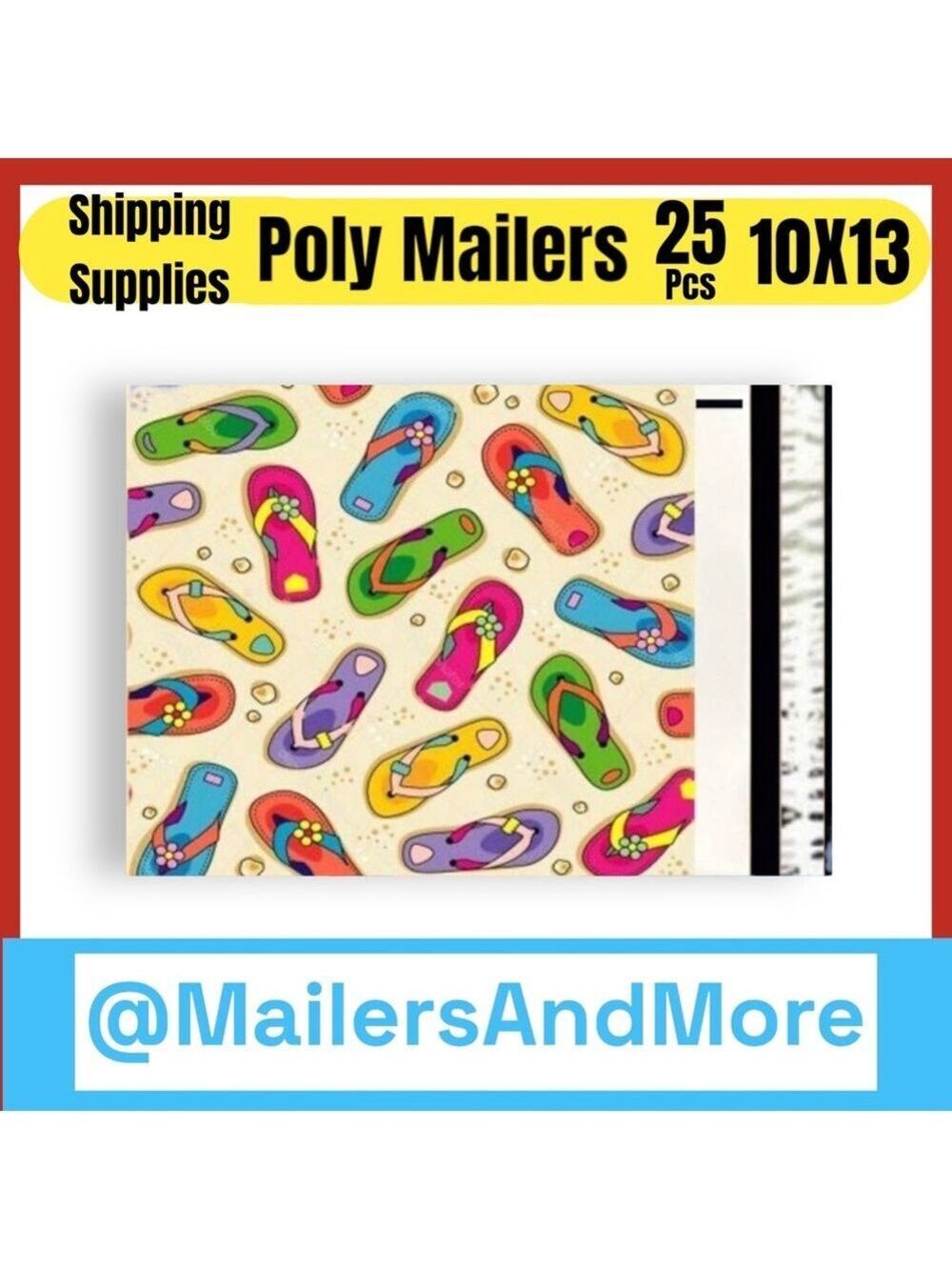 25 10X13 Poly Mailers Flip Flops Beach Shipping Envelopes Bags PRICE IS FIRM - Picture 5 of 6